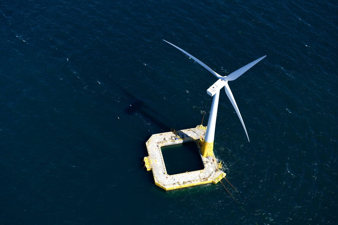 Mit dem schwimmenden Windrad Floatgen im Atlantik hat auch in Frankreich das Zeitalter der Offshore-WIndkraft begonnen.