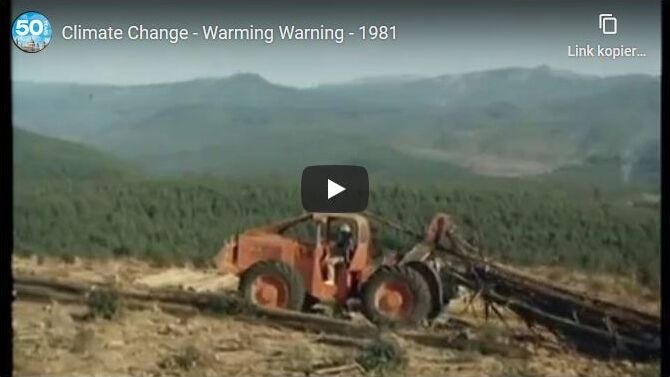 „Warming Warning“ erklärt 1981 im britischen Fernsehen (Thames Television) die Folgen der Erderwärmung.