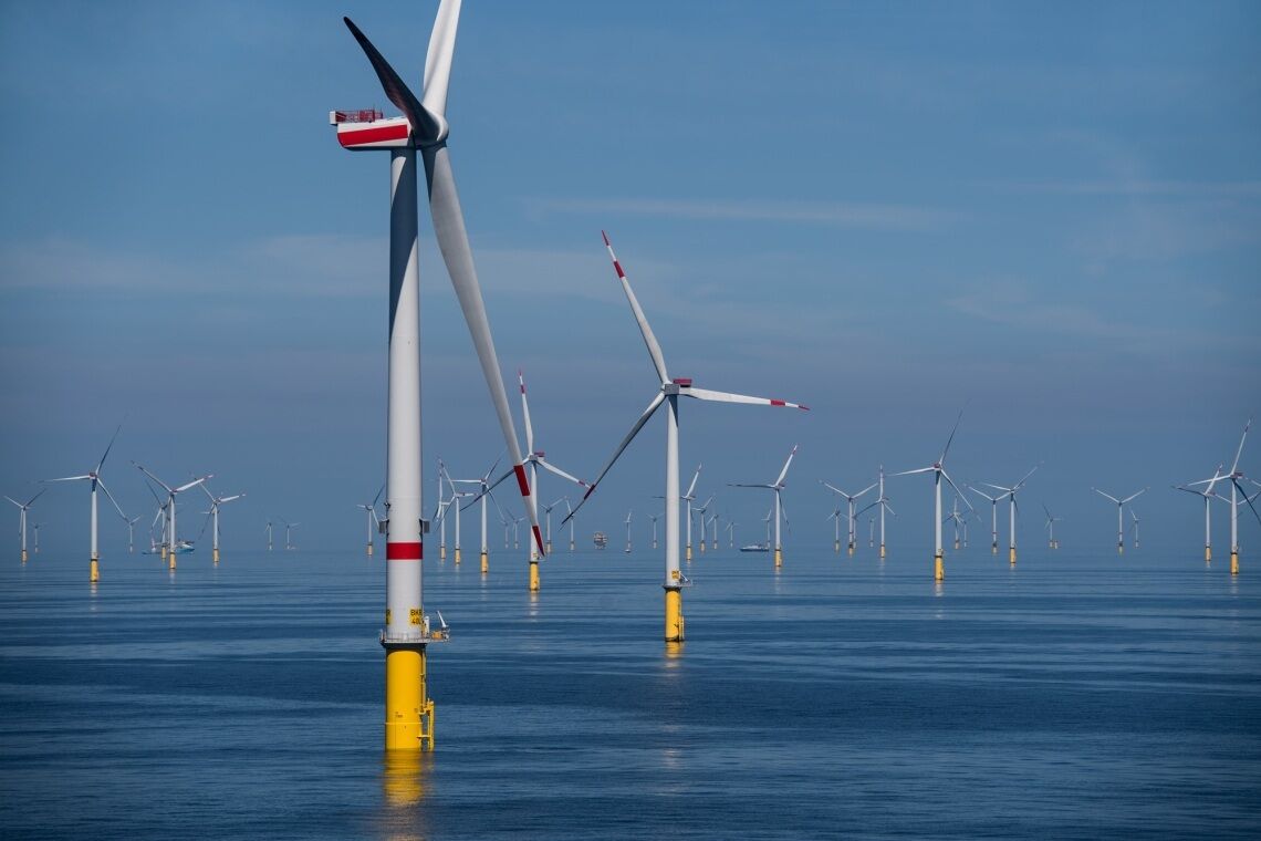 Offshore-Windpark Borkum Riffgrund 2: 56 Acht-Megawatt-Turbinen erzeugen Strom für bis zu 460.000 Haushalte.