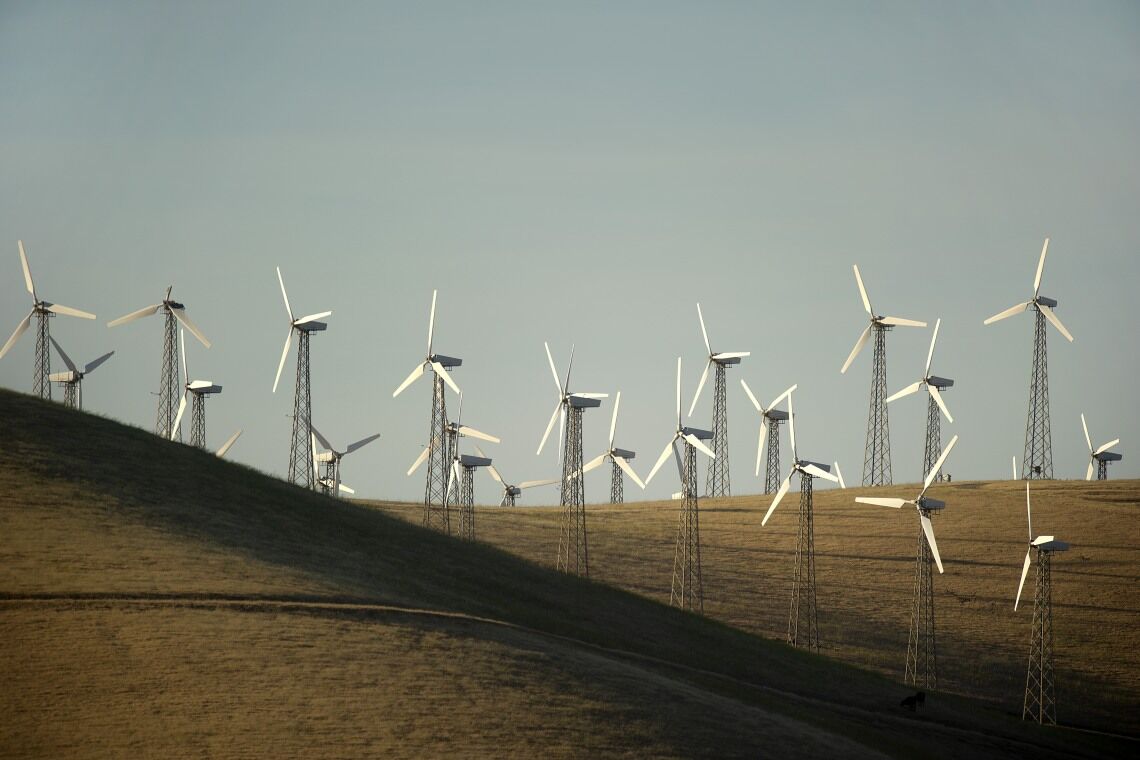 Windräder auf dem Altamont-Pass in Kalifornien: Der Windkraft-Pionier Randy Tinkerman war an den ersten Projekten in den USA beteiligt.