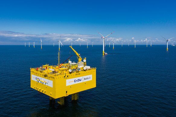 Umspannwerk des Offshore-Windparks Baltic 2: Bei der laufenden Ausschreibung haben Projekte in der Ostsee Vorrang. Das soll für eine gleichmäßigere Auslastung der Stromnetze an Land sorgen.