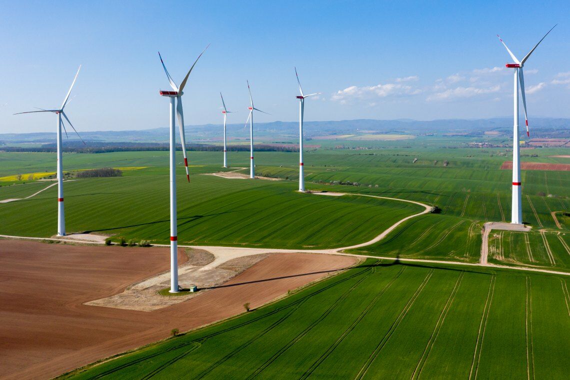 Windpark in Thüringen: Das Bundesland zeichnet Windradbauer, die bestimmte Standards einhalten, mit dem Label „Faire Windenergie“ aus.