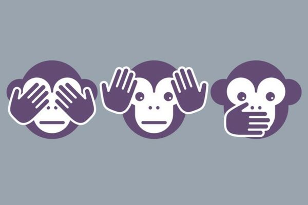 Viele Menschen verdrängen die Klimakrise; sie handeln wie die berühmten drei Affen: nichts sehen, nichts hören, nichts sagen. Illustration: Andreas Mohrmann