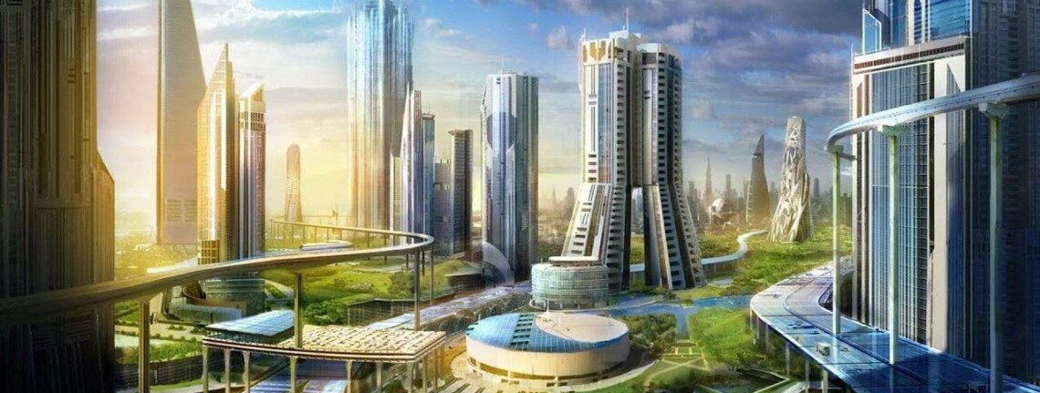 Die Zukunftsstadt Neom am Roten Meer in Saudi Arabien existiert bislang nur in fantastisch anmutenden Illustrationen.