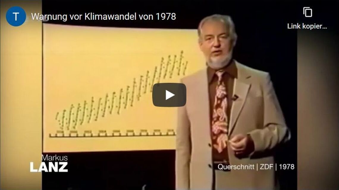 Hoimar von Ditfurth erklärt in der Sendung „Querschnitt“ 1978 die Folgen des Klimawandels durch den steigenden CO2-Gehalt der Atomosphäre.