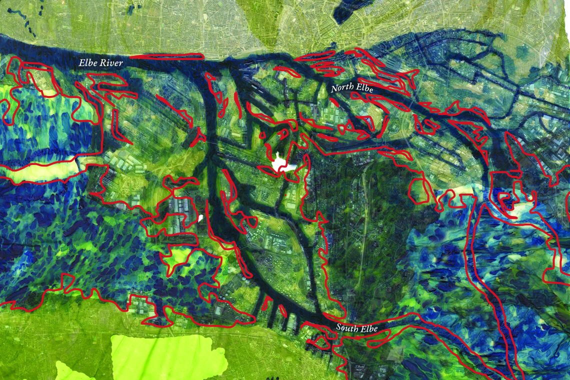 Der „Atlas of Disappearing Places“ zeigt Orte, die vom Klimawandel bedroht sind – die Hafenstadt Hamburg zum Beispiel.