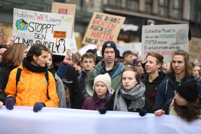 Greta Thunberg bei der Fridays-for-Future-Demonstration am 1. März 2019 in Hamburg.