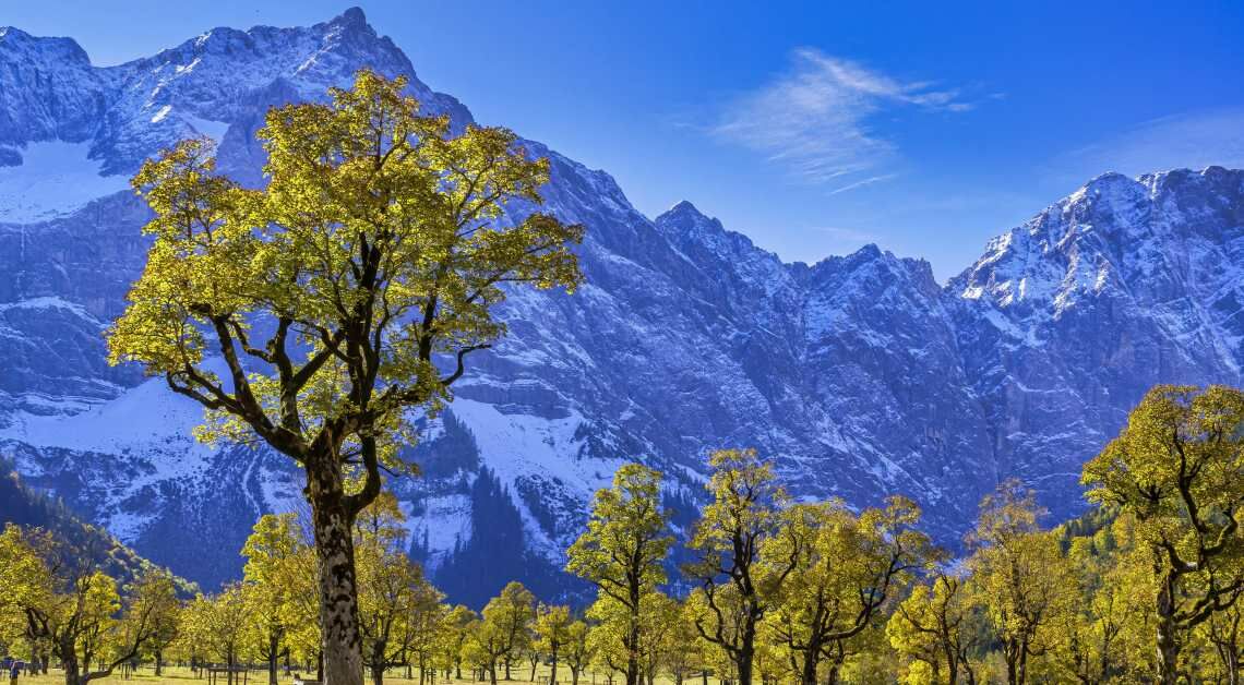Bergpanorama in Tirol: Hier hat der Handschuhproduzent Zanier-Sport seinen Sitz. Seit 2019 wirtschaftet er klimaneutral.