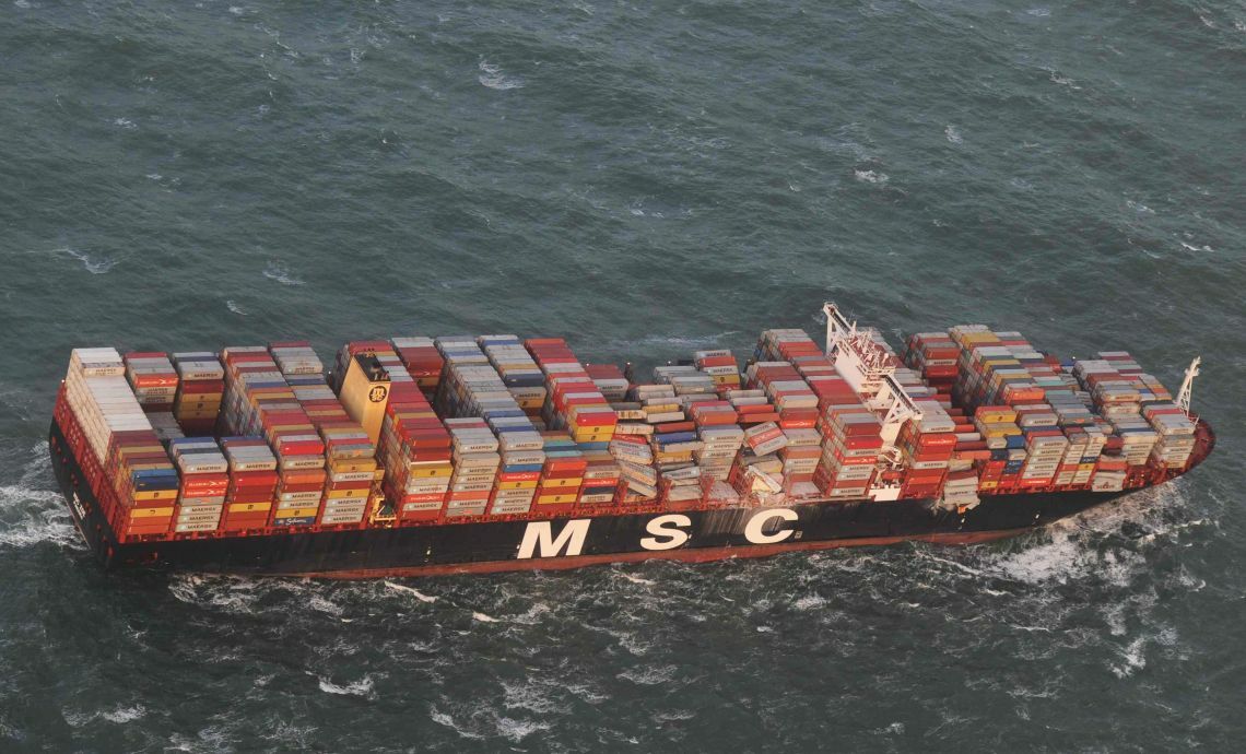 Die MSC Zoe hat im Sturm vor Borkum Anfang 2019 gut 300 Container verloren, darunter auch Gefahrgut.