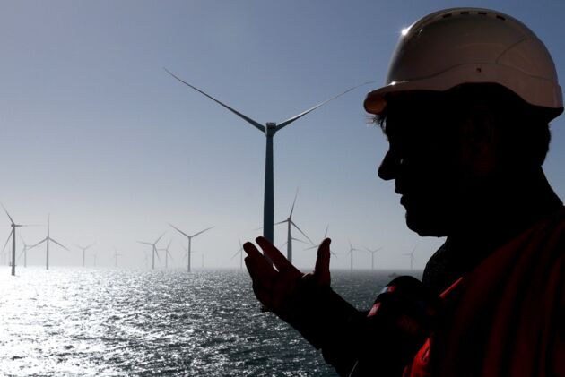 Wirtschafts- und Klimaschutzminister Robert Habeck bei der Einweihung des Offshore-Windparks Kaskasi.
