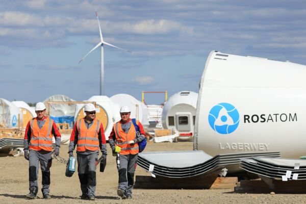 Russland investiert in Ökostrom: Bau eines Windparks der staatlichen Energiebehörde Rosatom.