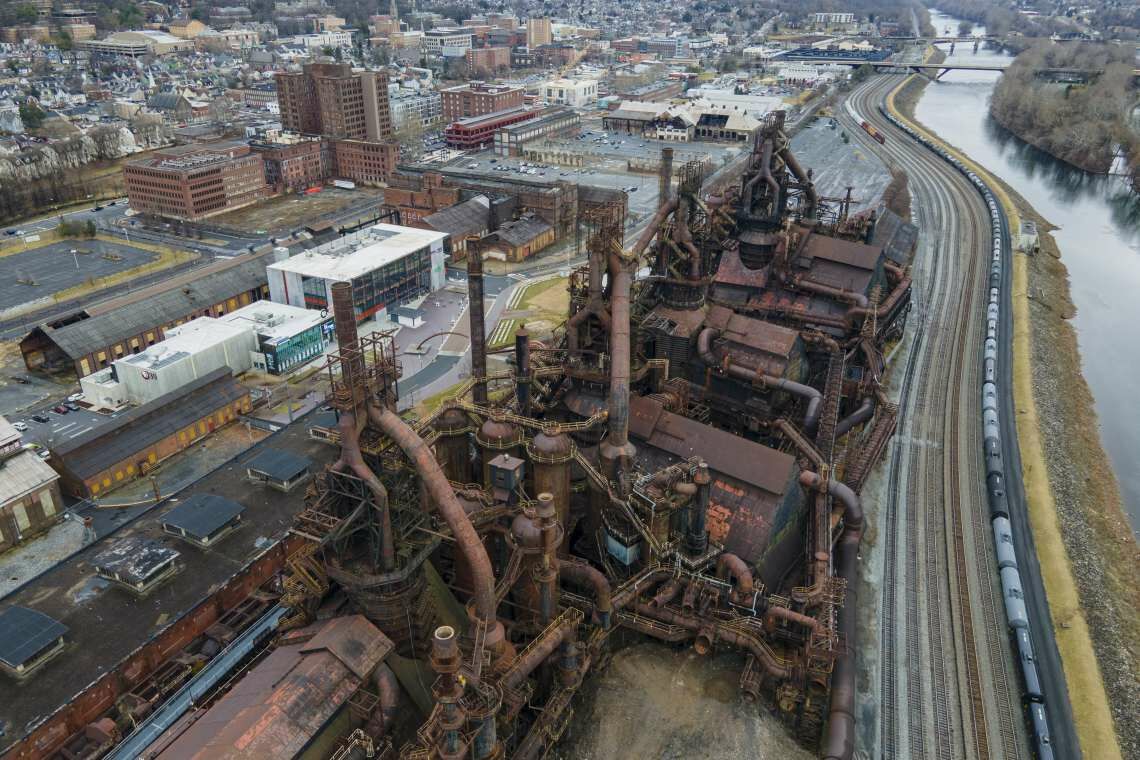 Ehemaliges Stahlwerk in Bethlehem, Pennsylvania: Die Region war lange als „Manufacturing Belt“ der USA bekannt. Mit dem Niedergang der Schwerindustrie in den Siebzigern wurde sie zum „Rust Belt“.