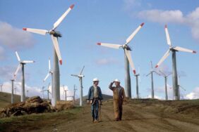Windrausch im Westen: Ende der Achtzigerjahre erlebt die Branche in Kalifornien dank günstiger Steuergesetze einen Boom. Wie hier bei San Francisco werden überall in dem Bundesstaat Windräder errichtet. Viele davon kommen aus Dänemark.