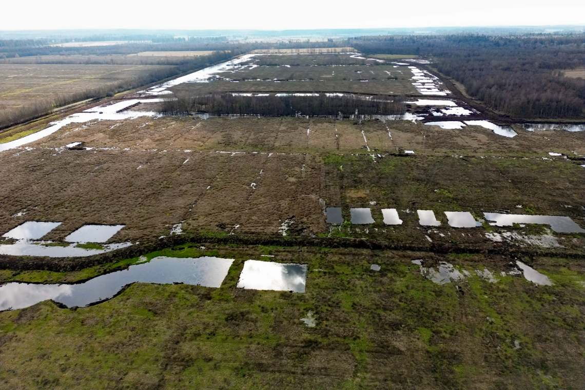 Das Grotmoor aus der Luft: Was für Laien bereits wie ein Naturidyll aussieht, muss sich erst noch zu einem echten Moor entwickeln.