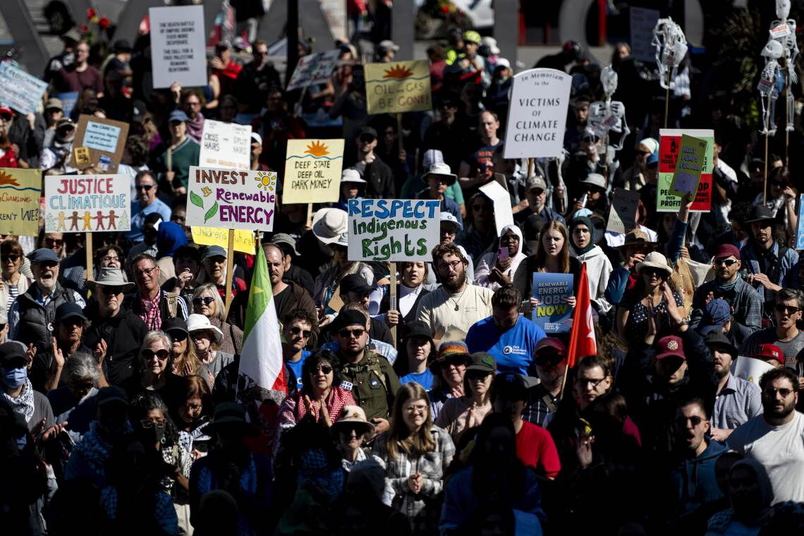 Klimaprotest in Kanada im September 2025: „Wir müssen uns als große Mehrheit Gehör verschaffen“, sagt Tim Lenton.