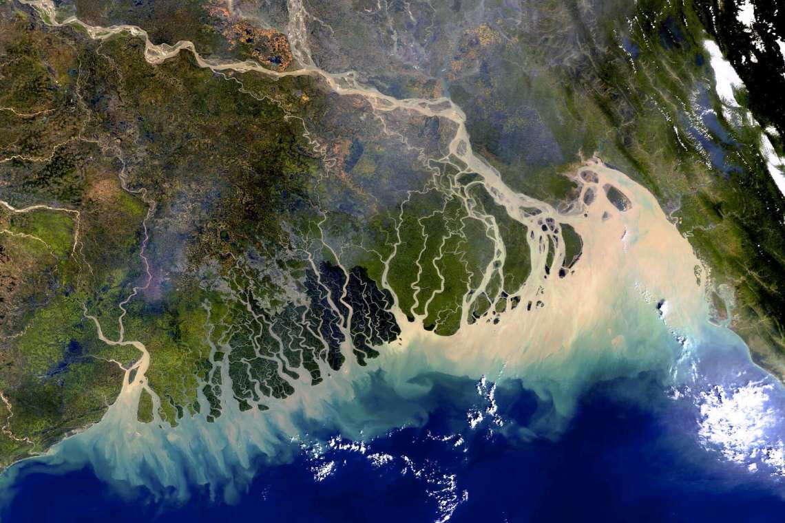 Überschwemmungsgebiet von Brahmaputra und Ganges: Gefährdet Chinas Megaprojekt die dringend nötigen Sedimentablagerungen vor der Küste?
