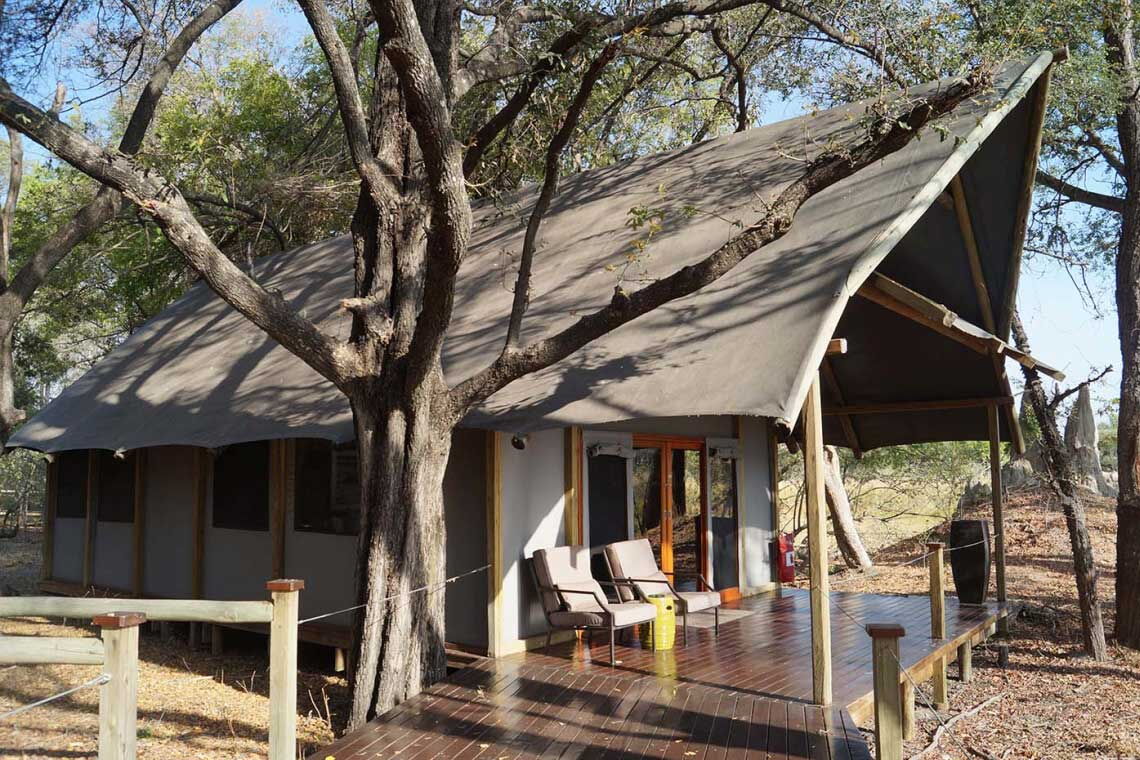 Chitabe Camp im Okavangodelta (Botswana): In solchen Luxuszelten wohnen die Gäste der Ökolodge.