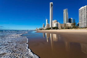 Wolkenkratzer am Strand in Australien: Das Land plant den Einstieg in die Offshore-Windkraft mit dem Park Star of the South vor der Küste Victorias.
