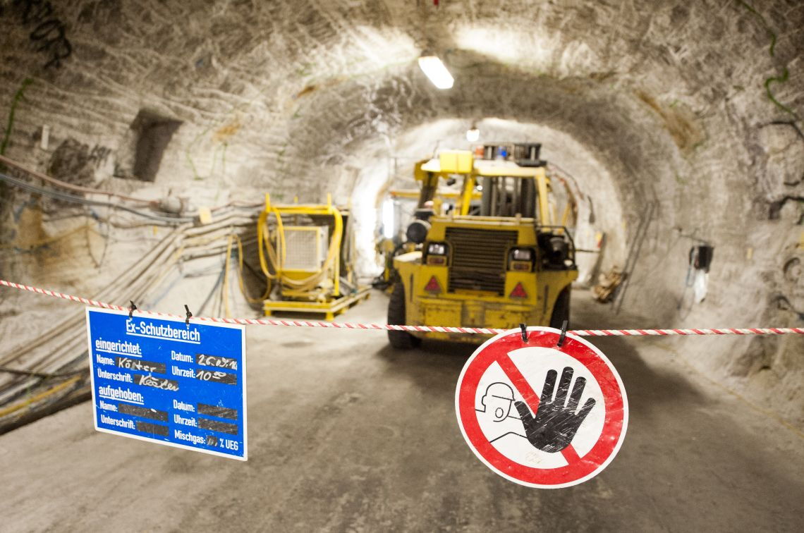 Erkundungsbergwerk Gorleben: Ein Blick in die Stollen des Salzbergwerks. Für ein Endlager kommt die Anlage nicht in Frage.