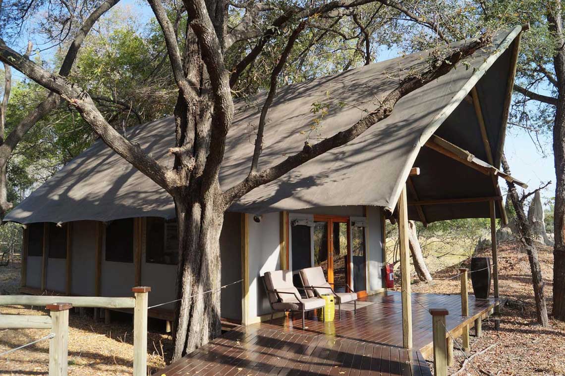Chitabe Camp im Okavangodelta (Botswana): In solchen Luxuszelten wohnen die Gäste der Ökolodge.