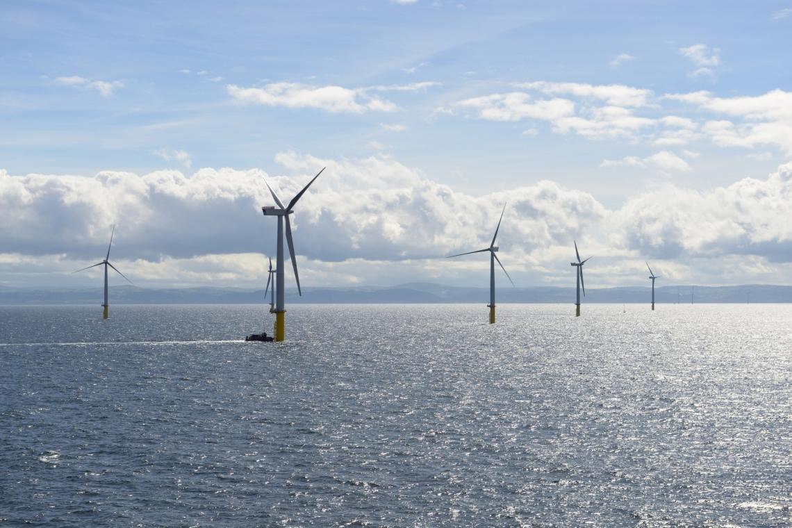 Der Offshore-Windpark ist Gwynt y Môr steht in der Bucht von Liverpool. Der Name stammt aus dem Walisischen und bedeutet übersetzt „Wind im Meer“.