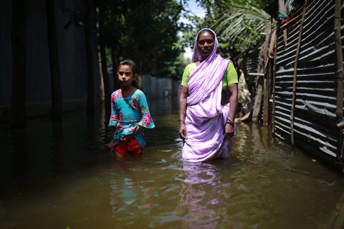 Überflutung in Bangladesch 2020: Gerade die ärmsten Länder der Welt leiden am stärksten unter den Folgen des Klimawandels – obwohl sie am wenigsten dazu beigetragen haben.