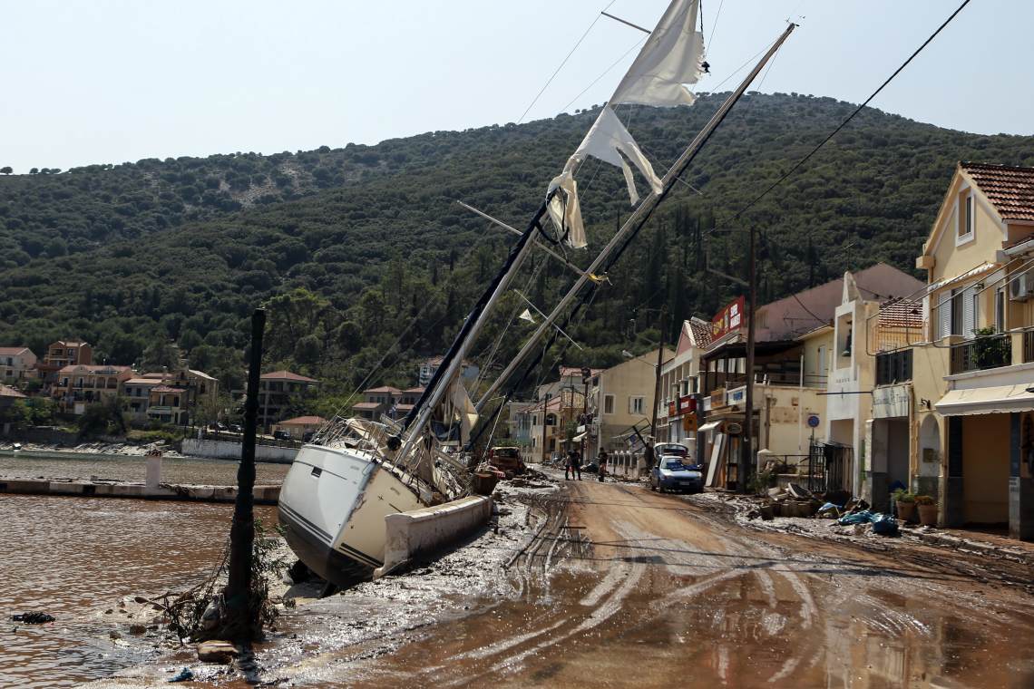 Griechenland: Der Wirbelsturm Ianos hinterlässt im September 2020 schwere Verwüstungen. Meteorologen sprechen von einem „Medicane“, einem Hurrikan im Mittelmeer.