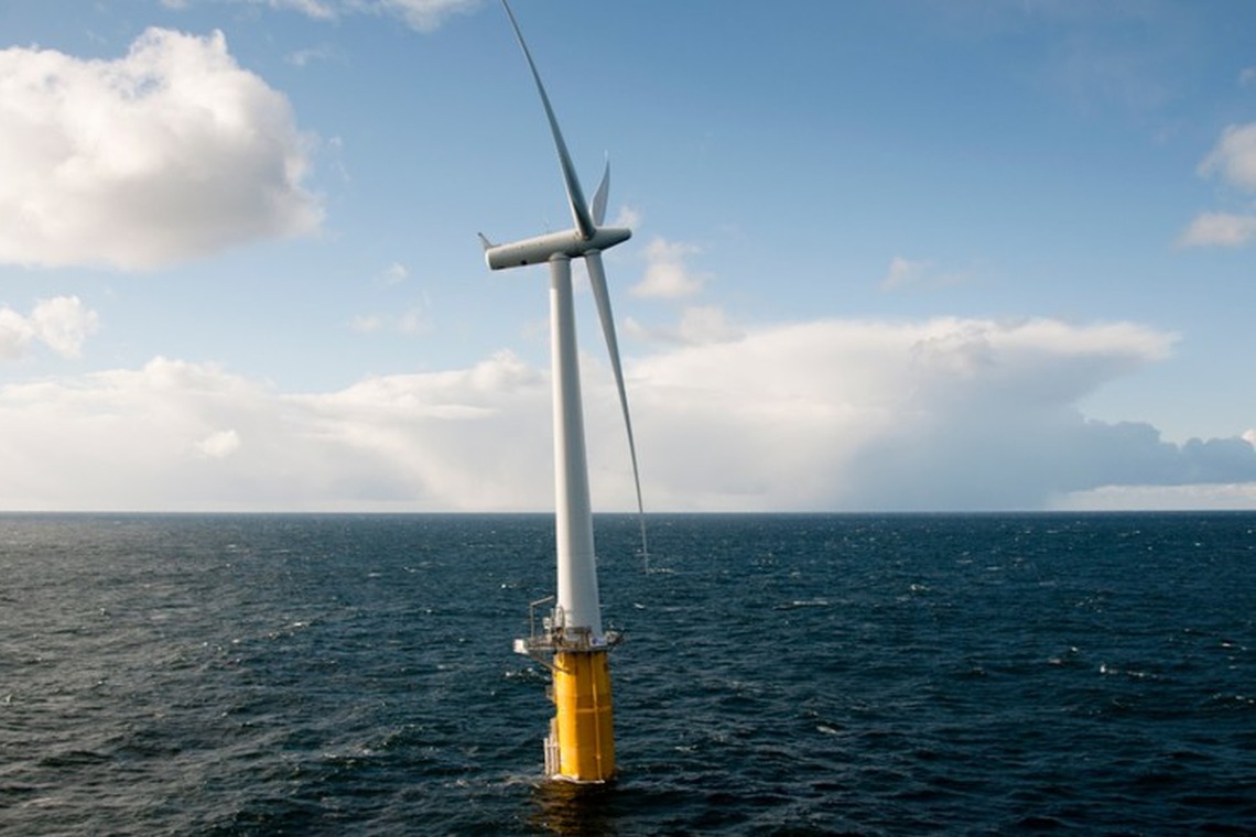 Floating-Wind-Projekt: Hywind wurde 2009 vor der Küste von Norwegen errichtet und war die erste schwimmende Windenergieanlage der Welt.