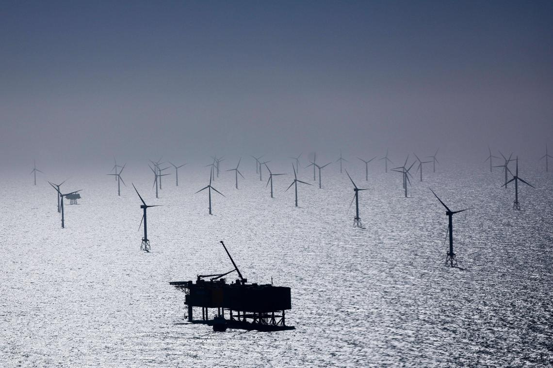 Offshore-Windpark Kaskasi in der deutschen Nordsee: Nach langem Stillstand läuft der Bau von Windrädern auf See in Deutschland unter der Ampelregierung wieder an.